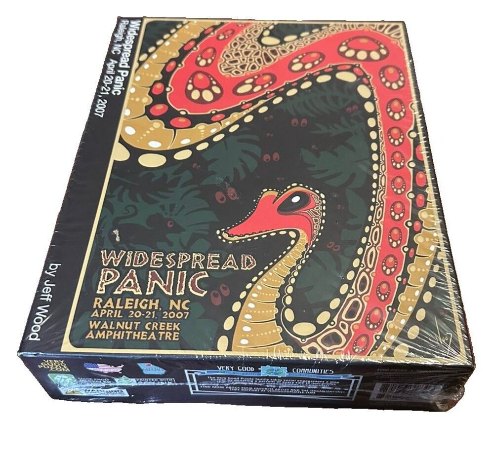 Widespread Panic Raleigh NC 2007 Jeff Wood 1000 Pc Jigsaw Puzzle Very Good Brand